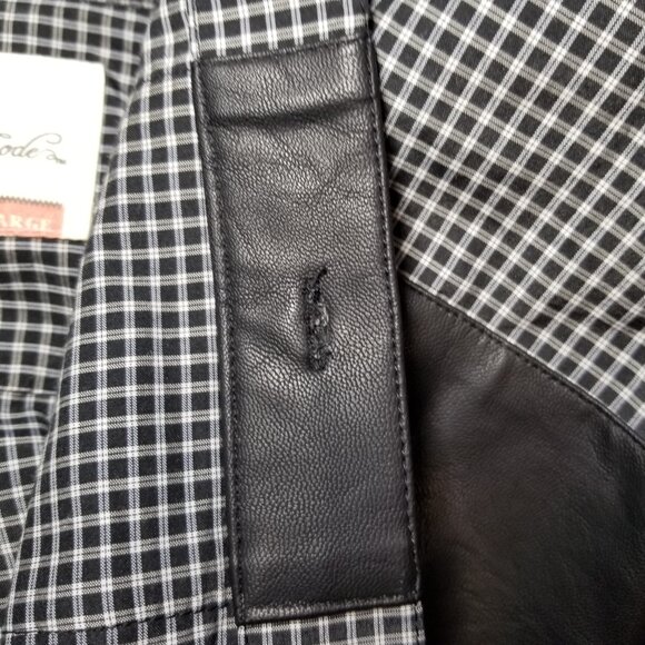 Sovereign Code Mens XXL Black White Plaid Faux Leather Accents Retro Western - Picture 10 of 12